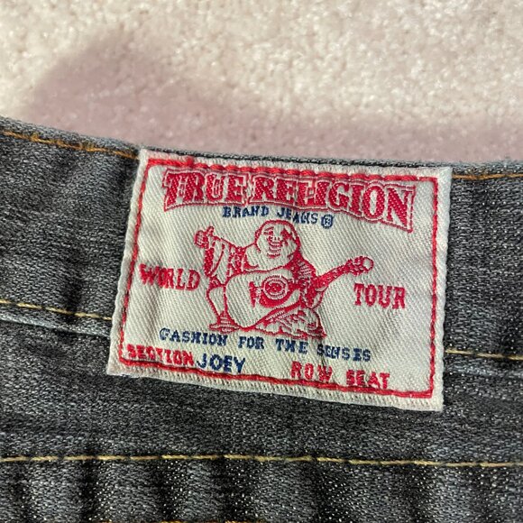 True Religion Grey Cropped Flare Jeans - Picture 2 of 6